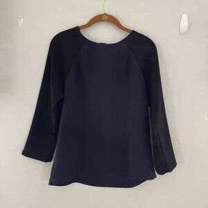 J. Crew Black & Blue Blouse Top